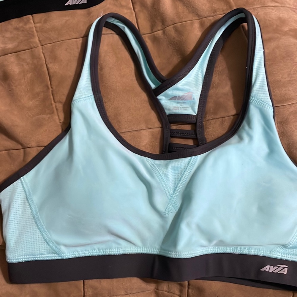 Avia Women's Active Light Blue Racer Sports Bra L